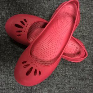 HOT pink CROCS slingback Flats